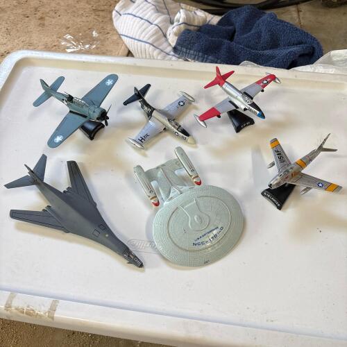 Assorted Die-Cast Aircraft and Star Trek USS Enterprise Models