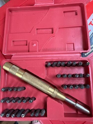 Metal Letter and Number Punch Stamp Set with Brass Punch Tool