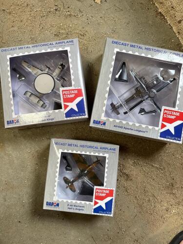 Diecast Metal Historical Airplanes Postage Stamp Collection