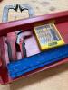 Red Metal Tool Caddy with Contents - 2
