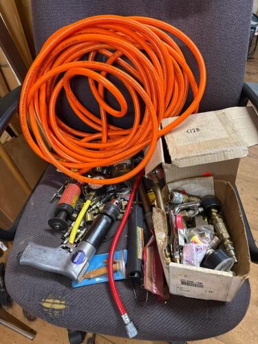 Air Tools, Hoses, and Pneumatic Fittings Assortment