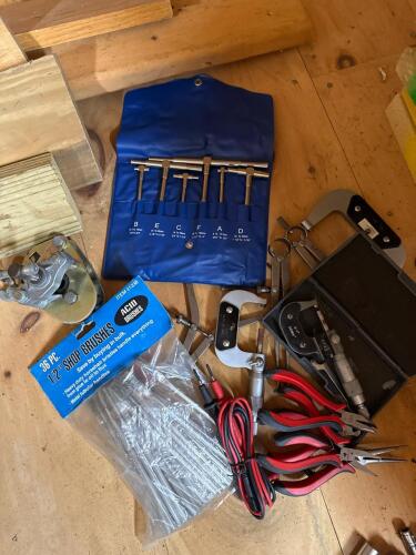 Machinist Measurement Tools, Pliers, and Shop Brushes Assortment