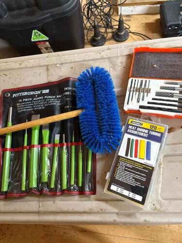 Punch and Chisel Set, Heat Shrink Tubing Assortment, and Extractor Set