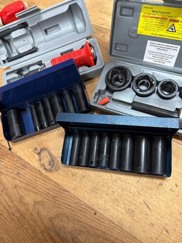 Metal Punch Kit with Sockets and Impact Driver Tools