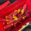 Wiha Insulated Screwdrivers and Klein Tools Knife in Toolbox - 2