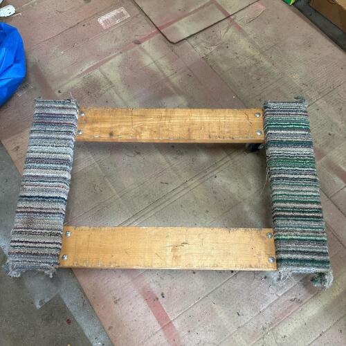 Wooden Carpeted Furniture Dolly with Swivel Casters