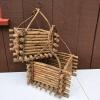 Pair of Rustic Wood Twig Baskets