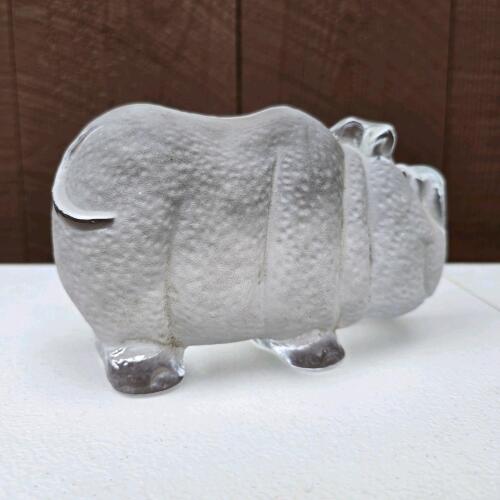 Viking Glass Handmade Hippo Figurine