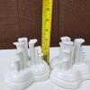 Pair of White Ceramic Art Deco-Style Flower Frogs - 3
