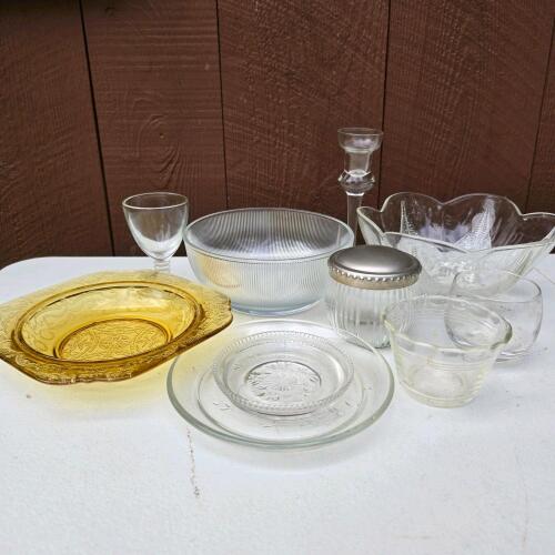 Assorted Vintage Decorative Glassware and Containers