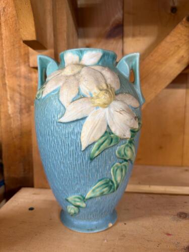 Roseville Vase in Clematis-Style Art Pottery