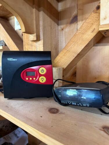Hyper Tough Digital Tire Inflator and Philips Alarm Clock Radio