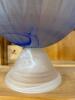 Large Frosted Blue Art Glass Pedestal Bowl - 4