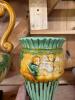 Majolica-Style Pottery Vase and Double Handled Urn - 2