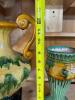 Majolica-Style Pottery Vase and Double Handled Urn - 7
