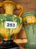 Majolica-Style Pottery Vase and Double Handled Urn - 8