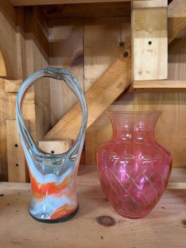 Glass Vases, Swirled Art-Style and Pink FTD