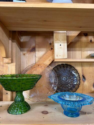 Vintage Pressed Glass Bowls and Compote