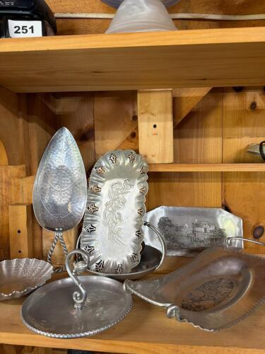 Hand-Wrought Aluminum Trays and Bowls, Mixed Makers