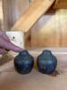 Brass Candle Holder, Brass Embossed Ashtray, Pair of Metal Shakers - 4