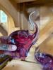 Pair of Purple Art Glass Elephant Figurines - 2