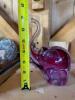 Pair of Purple Art Glass Elephant Figurines - 6