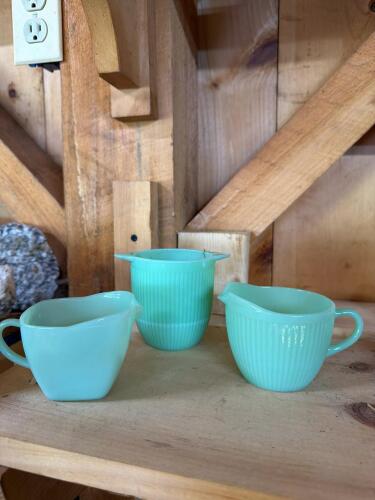 Jadeite-Style Creamers and Sugar Bowl