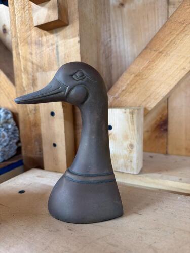 Duck Head Doorstop, Bronzeware Style