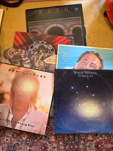 Vintage Vinyl Records: Rush, Rod Stewart, Willie Nelson