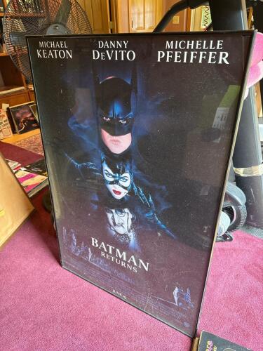 Batman Returns Framed Poster with Michael Keaton Gold Signature