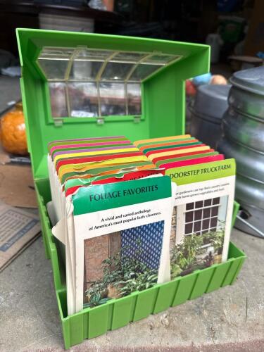 Vintage Greenhouse Gardening Card File Box