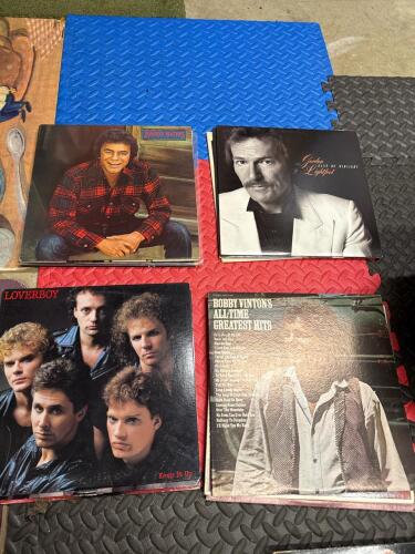Assorted Vintage Vinyl Records: Johnny Mathis, Gordon Lightfoot, Loverboy