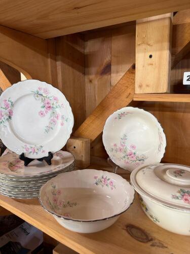 Homer Laughlin Floral China Plates, Bowls, and Covered Tureen