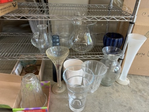 Assorted Glass and Ceramic Vases and Containers