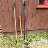 Garden Hoes and Mattock with Wooden and Metal Handles