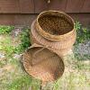 Woven Basket with Lid and Hanging Metal Wind Chime - 3