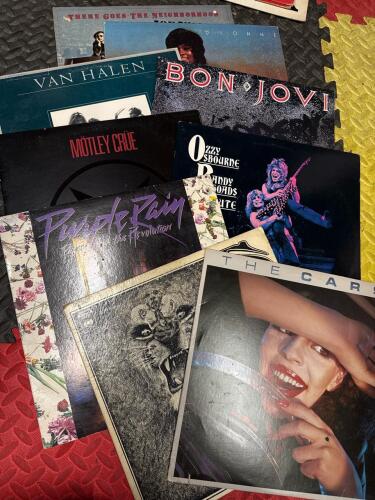 Vintage Rock and Pop Vinyl Records Collection: Van Halen, Prince, Ozzy, Motley Crue, Etc.