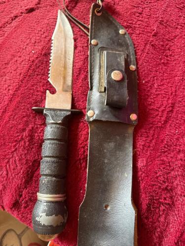 Survival Knife with Black Handle and Sheath