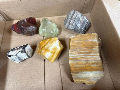 Assorted Rough and Polished Decorative Rock and Mineral Specimens