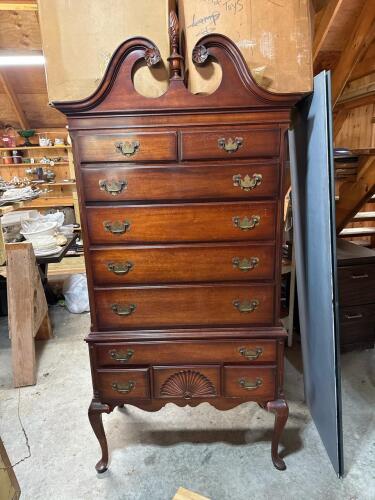 Mahogany Highboy Chest in the Chippendale Style