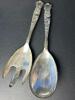 Silverplated Salad Serving Spoon and Fork Set with Fruit Motif - 2