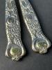 Silverplated Salad Serving Spoon and Fork Set with Fruit Motif - 5