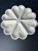 White Embossed Heart Shaped Sections In Divided Ceramic Oyster Plate