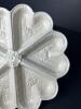 White Embossed Heart Shaped Sections In Divided Ceramic Oyster Plate - 2