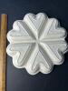 White Embossed Heart Shaped Sections In Divided Ceramic Oyster Plate - 5