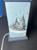 Hand Painted Winter Scene Table Lamp - 5