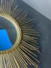 Sunburst-Style Wall Mirror with Gold Tone Frame - 4