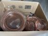 Large Lot Of Pink Depression Glass Tableware in Ribbed Pattern - 2