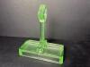 Green Uranium Glass Salt And Pepper Shaker Caddy - 2