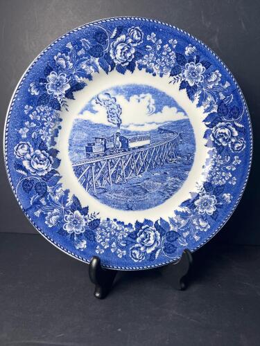 Mt. Washington Cog Railway Staffordshire Blue Transferware Plate